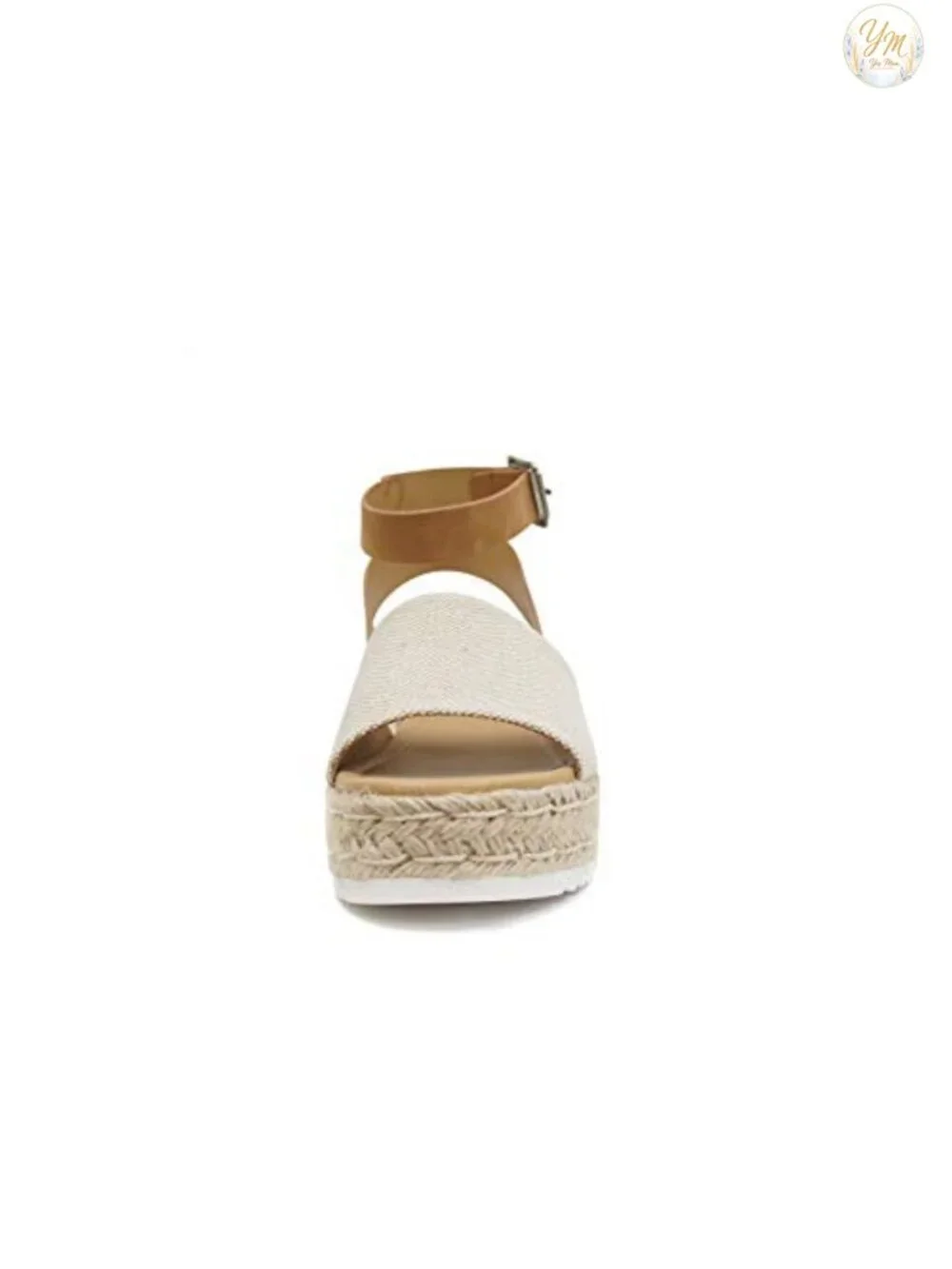 Open Toe Buckle Ankle Strap Espadrille Flatform Wedge Casual Sandal
